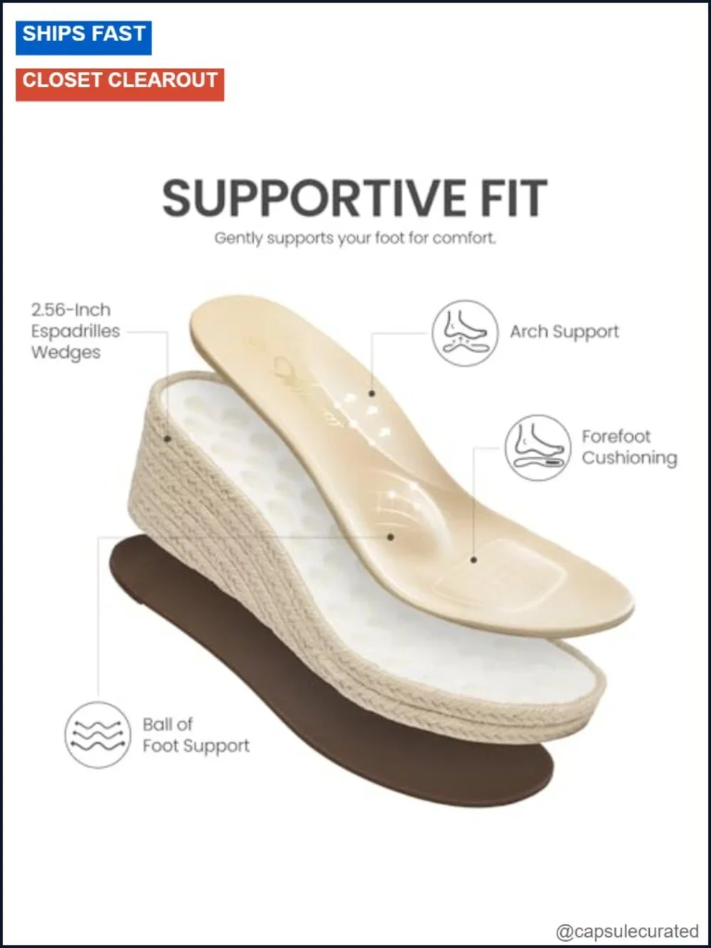 Women's Espadrille Wedge Sandals with Cushioned Insole - PU & Woven Textures